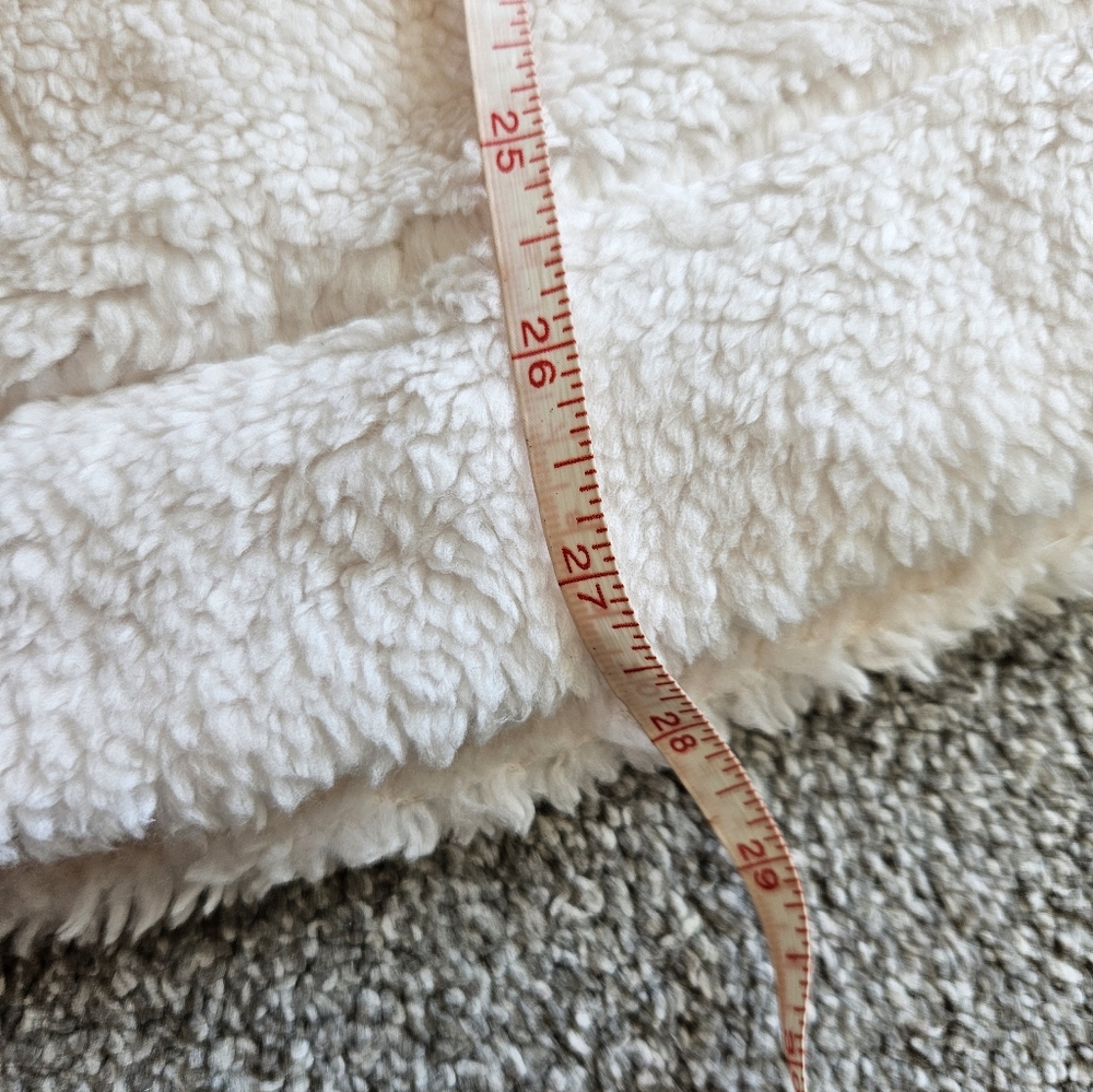 LOFT plus sherpa fleece pullover round neck sweatshirt, 16/18, white - Picture 10 of 11